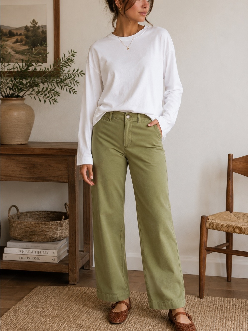 Universal Thread Olive Green Wide Leg Pants | NWT | Size 8 |